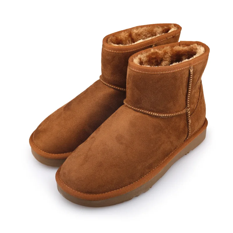 

Light and elegant light and comfortable warm men snow boots Korean casual plus velvet matte round head winter women's shoes