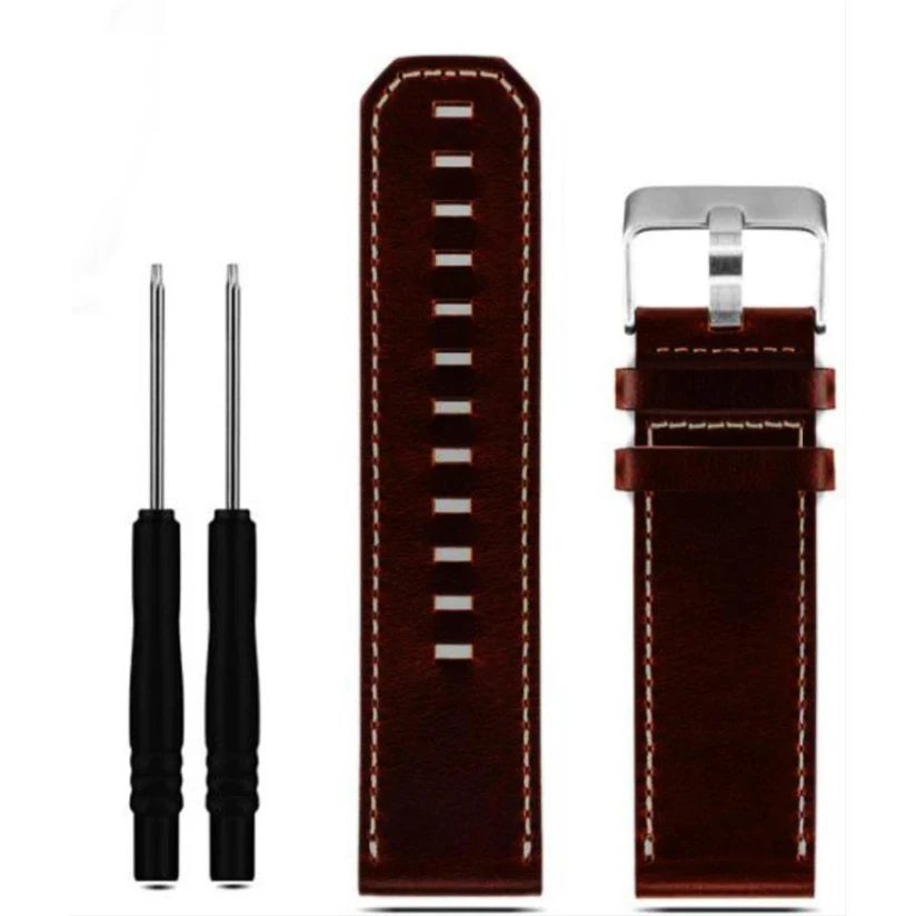 Genuine-Leather-Watch-Wrist-Band-Strap-for-Garmin-Fenix-3-HR-Fenix-5X-26mm-Replacement-Watch (4)