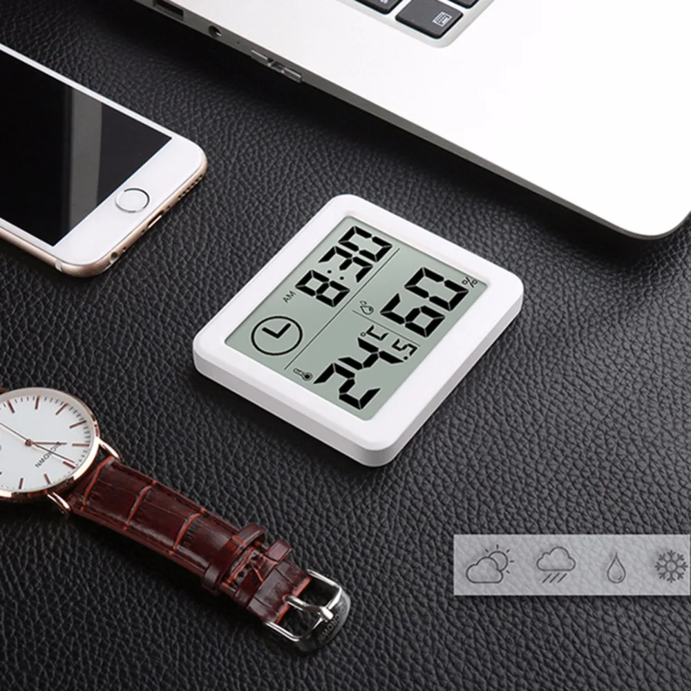 MOES Multifunction Thermometer Hygrometer Automatic Electronic display Temperature Humidity Monitor Clock 3.2 inch  LCD Screen