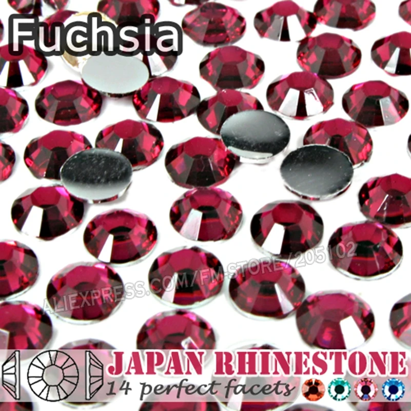 

Fuchsia Nail Crystal Rhinestone SS16 SS20 SS30 Resin Non Hotfix Flat Back stones glitters for Glue on DIY Nails Art