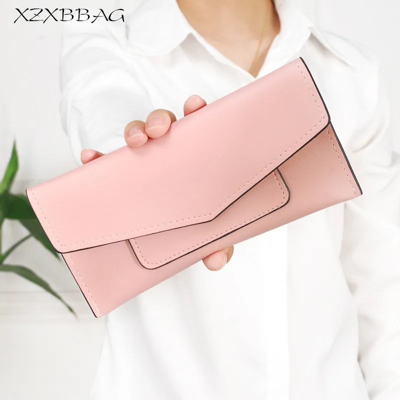 XZXBBAG 2017 Fashion Women Long Envelope Wallet Pure Color Hasp Thin
