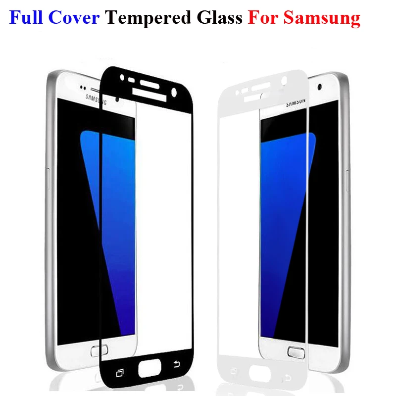 

Full Cover Color Tempered Glass For Samsung Galaxy S3 S4 S5 S6 S7 J5 J7 Prime A5 A7 2016 A3 2017 Screen Protector Film