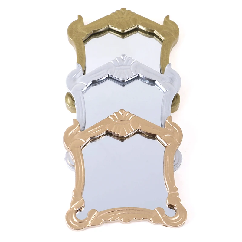 

1pc 1/12 Miniature Dollhouse Furniture European Frame Mirror Doll House Miniatures 1:12 Accessories 1:12 Plastic Mirror WJ1717