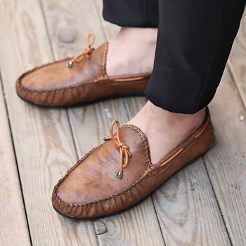 

Casual Genuine Leather Loafer Shoes Men Soft Comfortable Driving Shoes Men Moccasins Footwear Mokasin Kasual for Men Shoes
