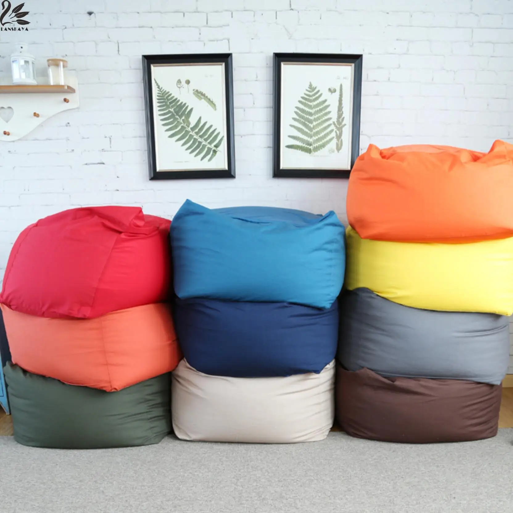 LANSKAYA Beanbag Sofá Tatami Único Criativo Preguiçoso Cadeira Preguiçosa Cadeira do Saco de Feijão Tecido Saco Almofada do Saco de Feijão Preguiçoso