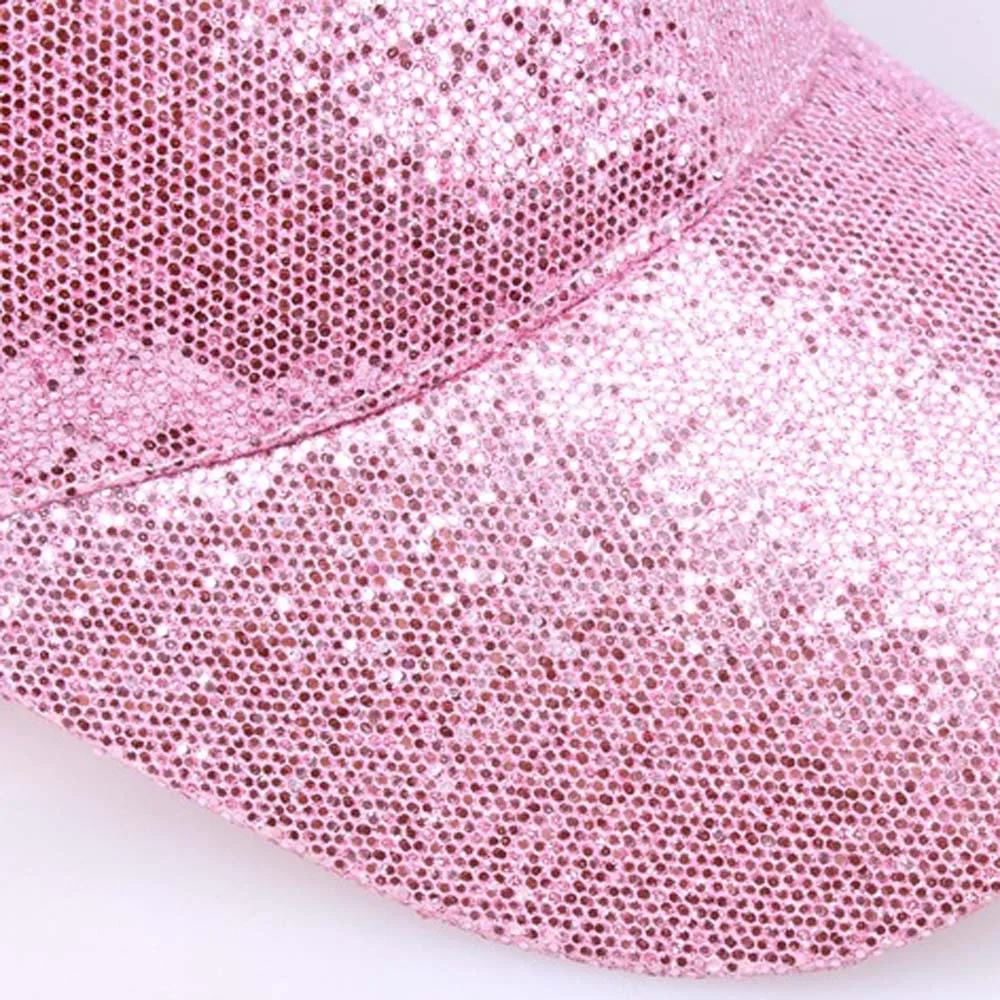 Glitter Ponytail Baseball Cap Unisex Sequins Shiny Hat Sun Caps Mesh Summer Hat Female Adjustable Hip Hop#Zer