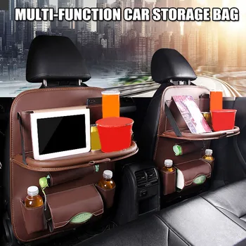 

Car Backseat Protective Cover Organizer with Tablet Holder Foldable Tray for Vehicle PU Seat F-Best