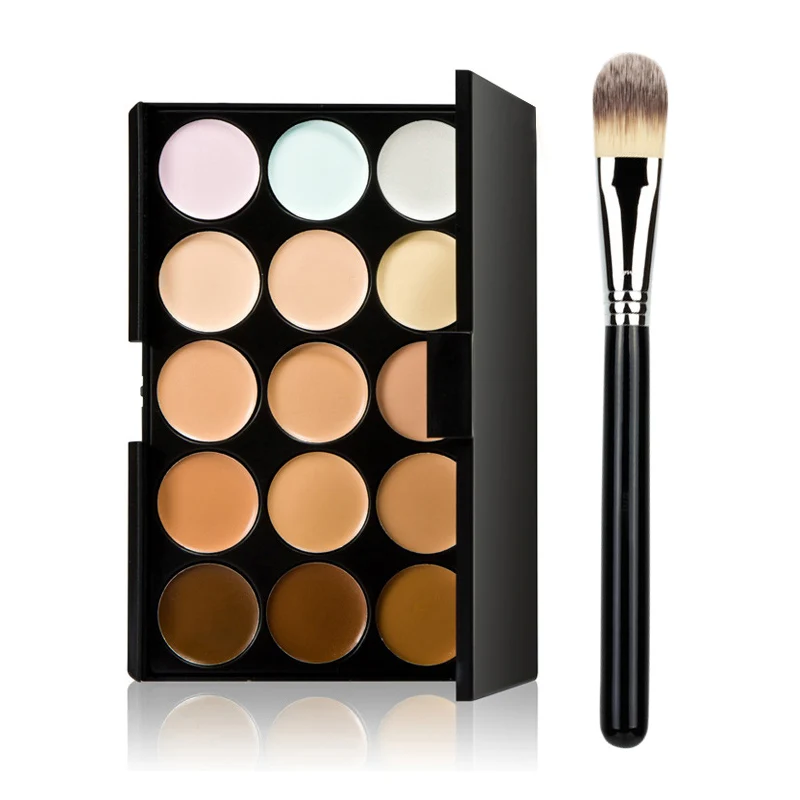 

NEW 15 Color Fashion Women Professional Makeup Cosmetic Contour Concealer Palette Make Up+Foundation Brush