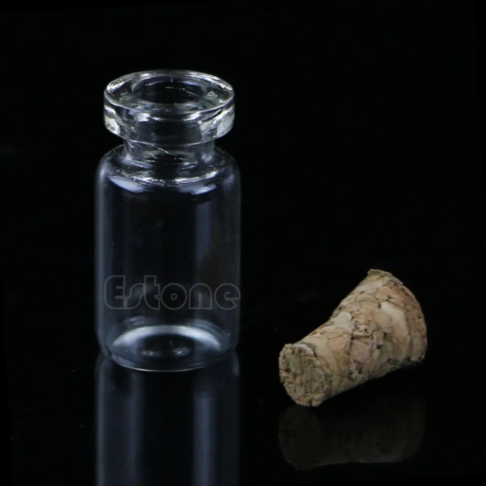 10pcs/lot 0.5ml 18x10mm Mini Glass Bottle Vial with Cork Stopper Storage Pendant 5