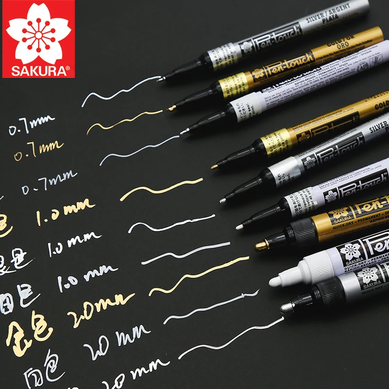 

SAKURA Drawing Artist Markers Pen Writing Marking Plastic Glass Steel Wood Clothes Design Mark Pen For DIY Drawings Art Supplies
