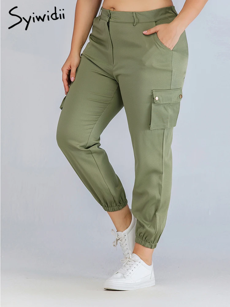 green cargo pants womens plus size