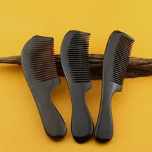 Модные роговые волосы расческа ручной работы черный рог буйвола для укрепления кожи головы массажные расчески расческа Антистатическая щетка для волос