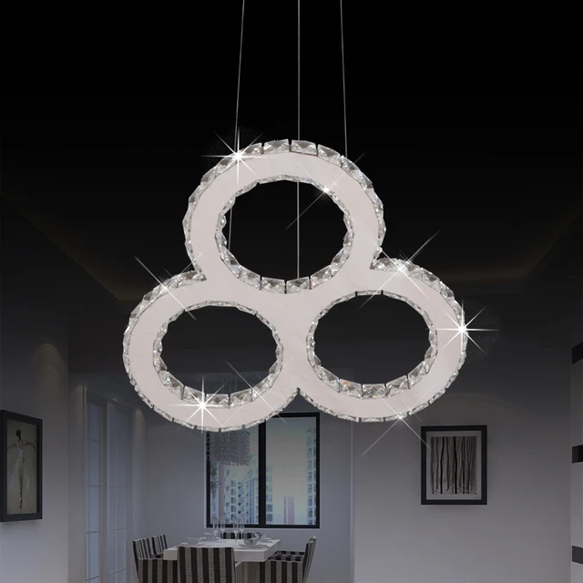 New Stainless Steel Chandelier Lights Simple And Elegant Bedroom New Stainless Steel Chandelier Lights Simple And Elegant Bedroom Circle Creative Crystal Lamp High Grade Light