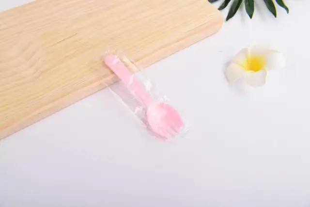 10Pcs Disposable Small Spork Plastic Fork Spoon Dessert Icecream Cake Fast Food Restaurant Wedding Party Birthday Fork Spoon individual-pink