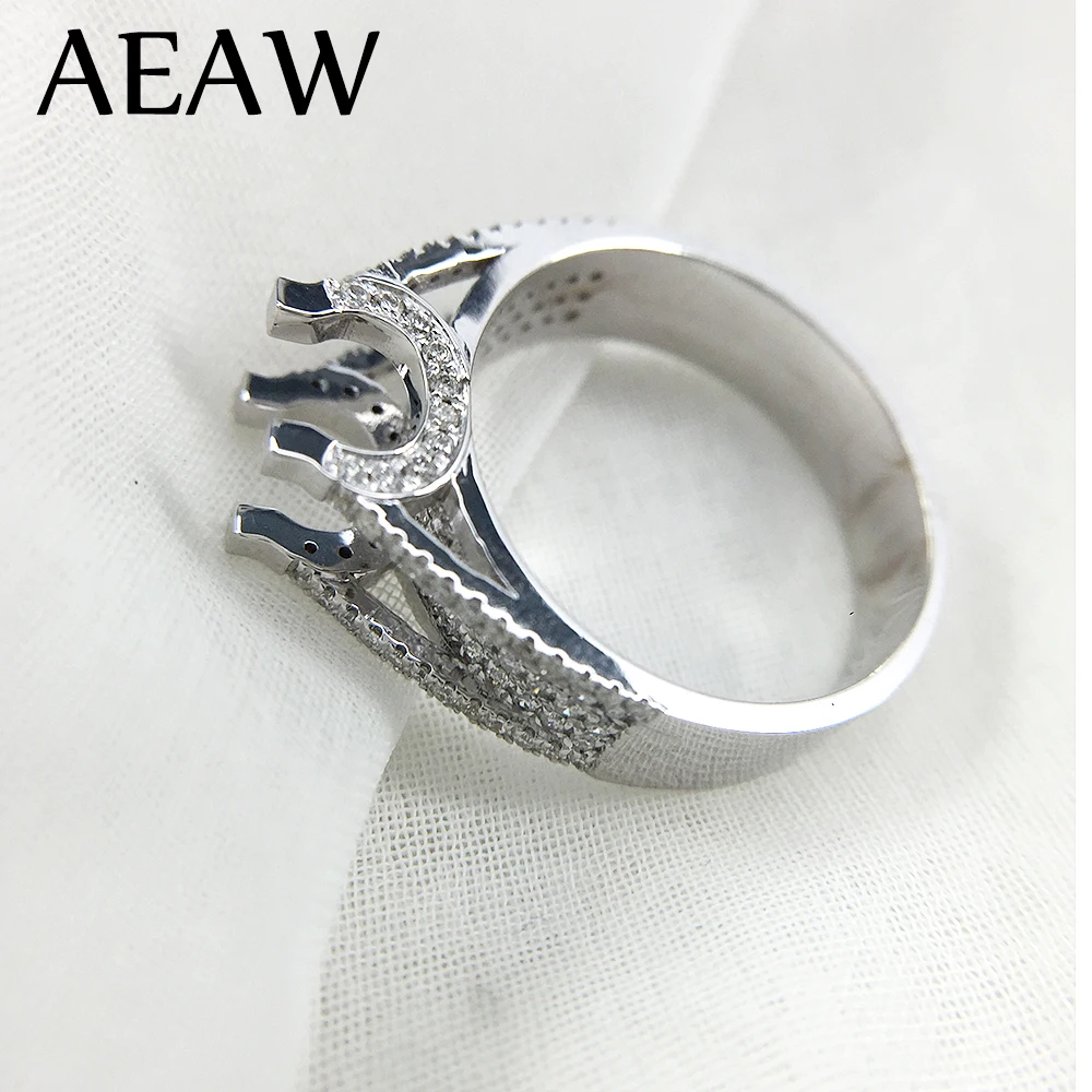 14K White Gold Prong 1ct 6.5mm Round Cut DF Full Moissanite Engagement