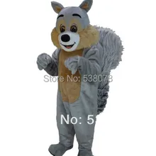 Пользовательские Лес животных Тема Карнавальный костюм для косплея большой хвост серый костюм белки для рекламных акций взрослый мультяшный маскот комплект SW877
