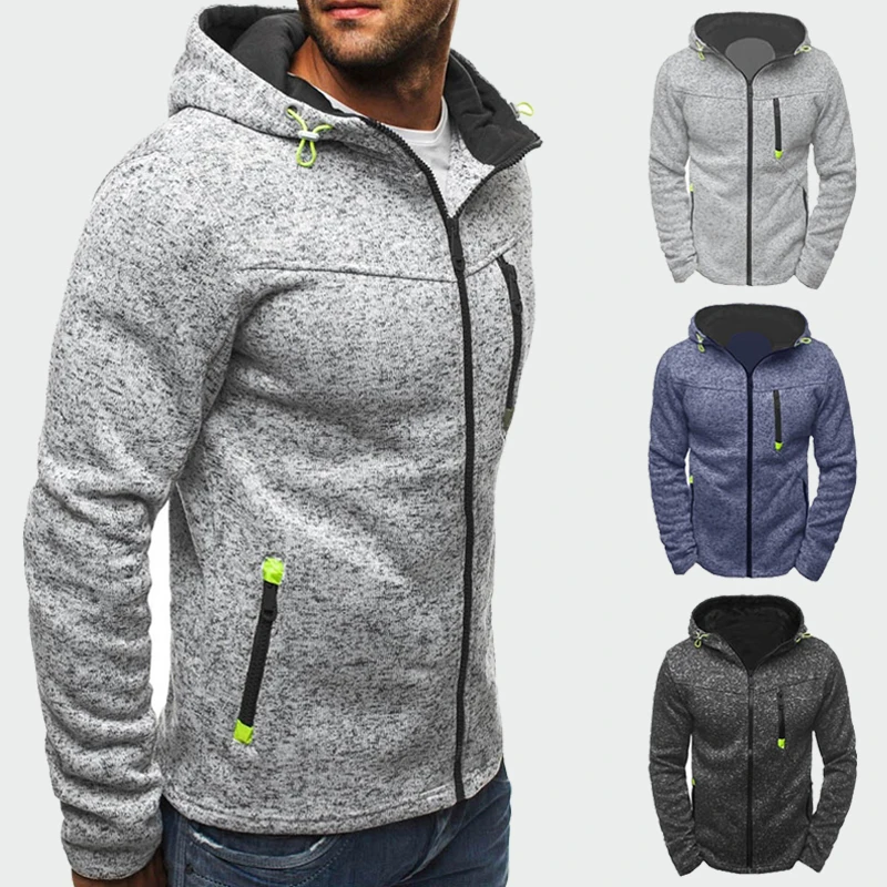 

Spring Autumn Mens Jackets Hooded Coats Casual Zipper Sweatshirts Male Tracksuit Fashion Jacket Mens Clothing Outerwear