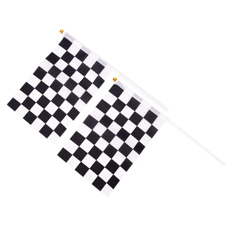 5 Pcs/Lot Black and White Chequered F1 Racing Flag Checkered Flag Hand