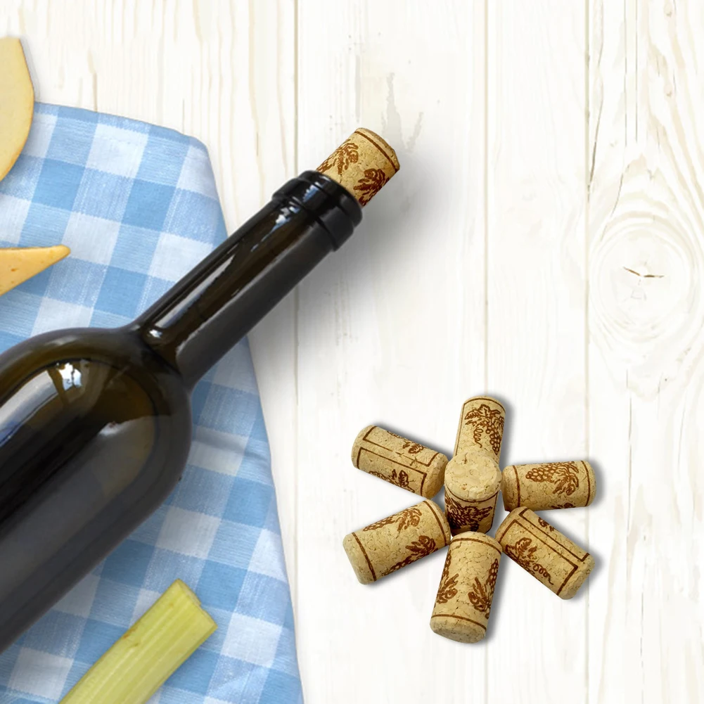 15pcs Set Natural Wood Corks Wine Stopper Wood Bottle Stopper