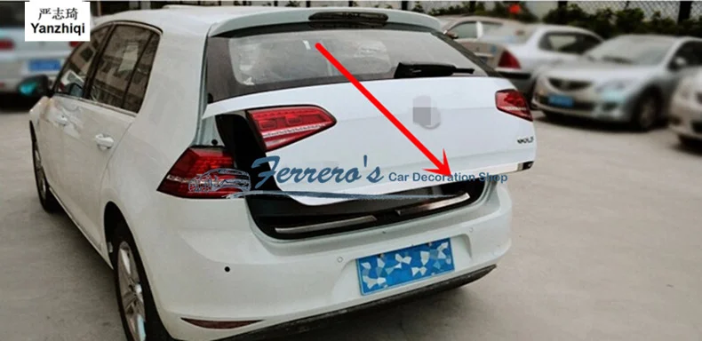  1pc car styling for 2010-2017 Volkswagen VW GOLF 6 MK6 GOLF 7 MK7 Stainless Steel back rear trunk P