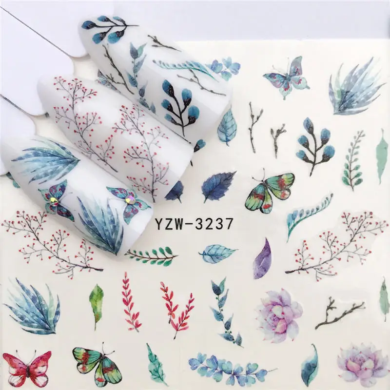 Aliexpress.com : Buy WUF 1 Sheet Colored Flowers / Green ...