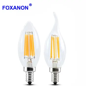 

Dimmable E14 E12 E17 Filament Led Lamp 220V 110V 2W 4W 6W Led Edison Bulb Glass Dimming Filament Candle Lamps Christmas Lights