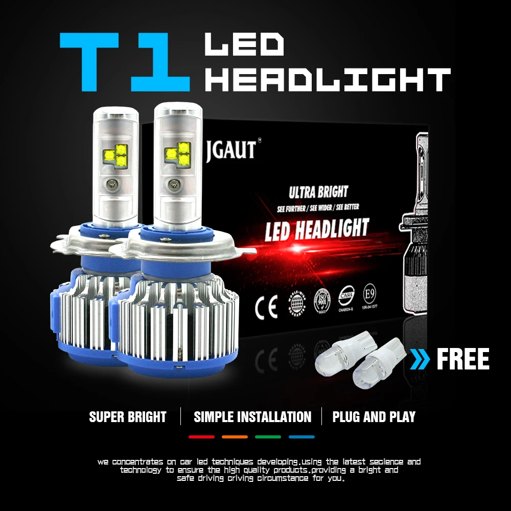 Modifygt T1 серия H4 led 72 Вт 7200LM 6000K 12V H7 H3 H11 9005 HB3 9006 HB4 автомобильные аксессуары