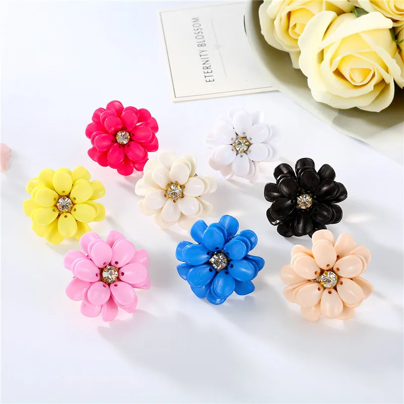 

BELLAHYDIARY Bijoux Korean Flower Adjustable Ring Handmade Flower Wedding Rings For Women Pendientes Jewellery Joyas Brinco 2019