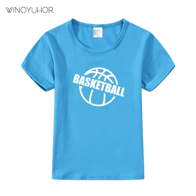 Для мальчиков футболки с коротким рукавом для Детский Баскетбол футболка хлопок от 2 до 12 лет Детская одежда Детские топы для девочек футболки