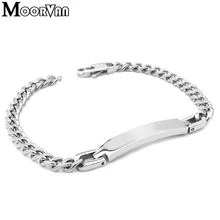 Moorvan девушка браслет, 20 см 6 мм Ювелирные изделия для женщин браслеты, нержавеющая сталь Armbanden звенья трендовые ID браслет для лучшего друга