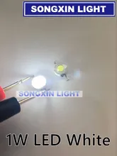 200 pces cree real o suficiente 1w branco de alta potência conduziu a lâmpada grânulos diodos de leds lâmpada 110-120lm chip smd para a luz do ponto downlight lâmpada