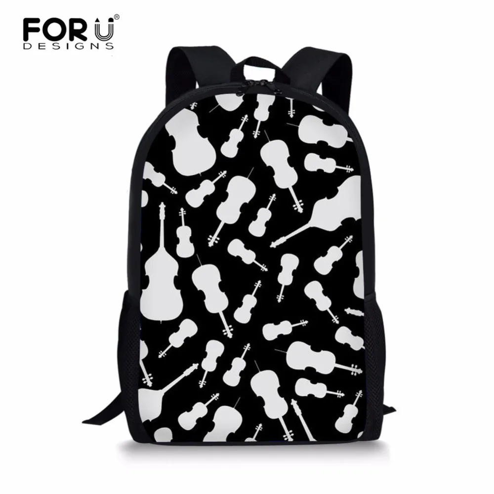 

FORUDESIGNS Children School Bags for Girls String Instruments Pattern Orthopedic Backpack Schoolbag Mochila Escolar Customize