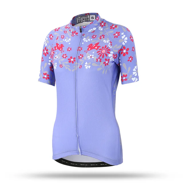Summer Women Cycling Jersey cycling Women Cycling Clothing Short Sleeves Bike Jersey Flower