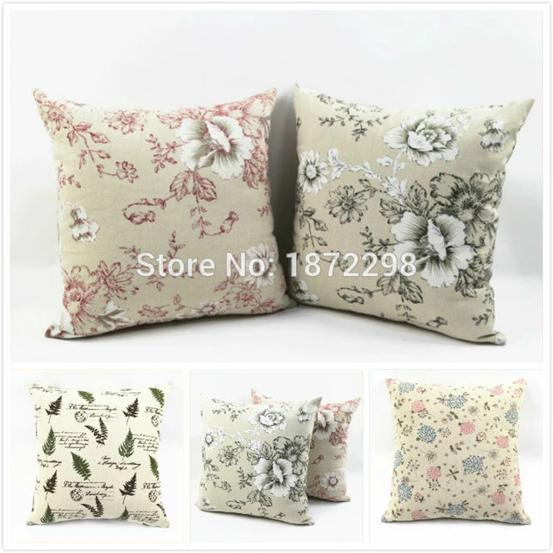 

Free shipping custom 30cm*45cm 35cm*50cm 40cm*60cm 65cm*65cm Polyester Linen Printing plant Cushion Cover HT-PLNPC-07-10-L