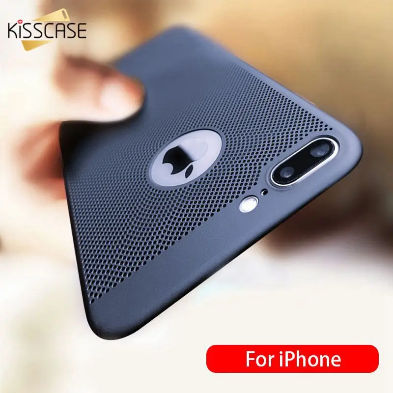 KISSCASEUltra тонкий телефон чехол для iPhone 6 6s 7 8 Plus полые теплоотвод Чехол Жесткий ПК 5 5S
