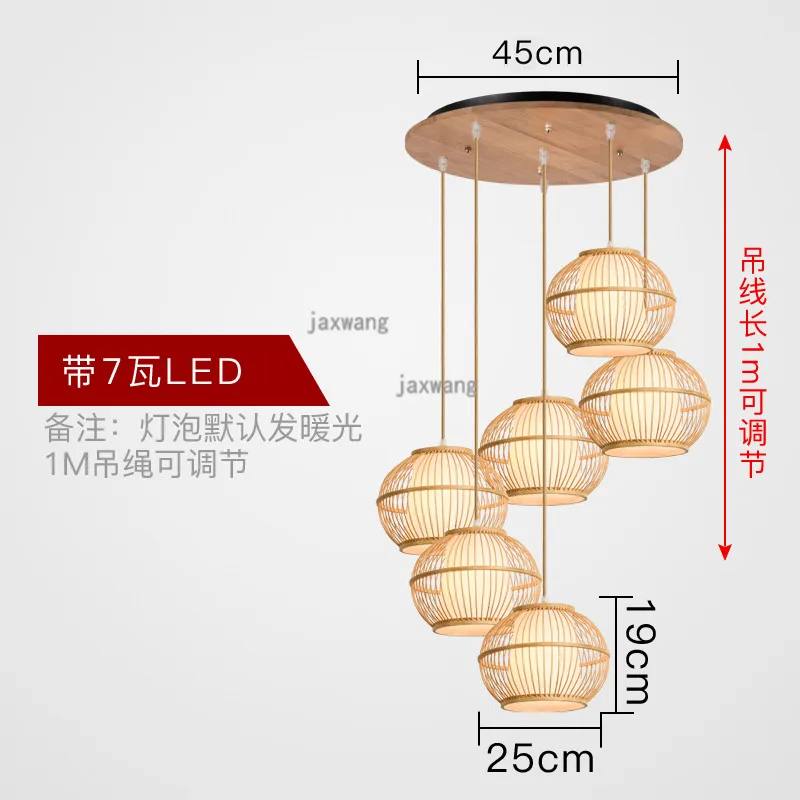 Азиатский бамбуковый художественный светодиодный подвесной светильник, светильник s, подвесной светильник, светильник, современный подвесной потолочный светильник, люстра, светильник ing OFK - Цвет корпуса: 6 head