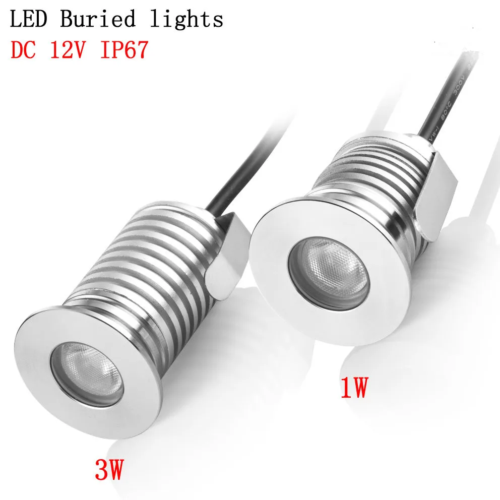 

12X 1W 3W 12V IP67 Waterproof Outdoor Led Recessed Deck Floor Light Garden Landscaping Decking LED Buried lights