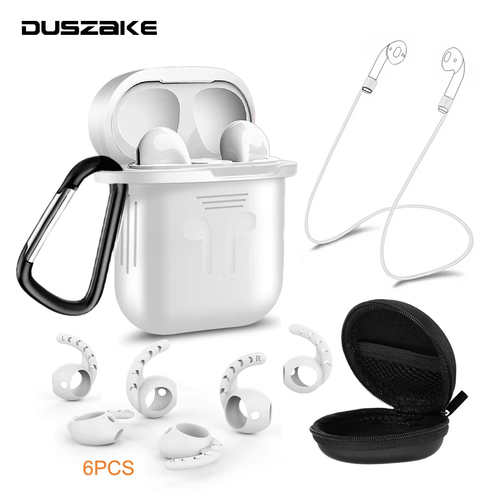 DUSZAKE DA-12 силиконовый чехол для Airpod чехол ремешок для Airpods Bluetooth аксессуары для Airpods чехол для Apple наушники крышка