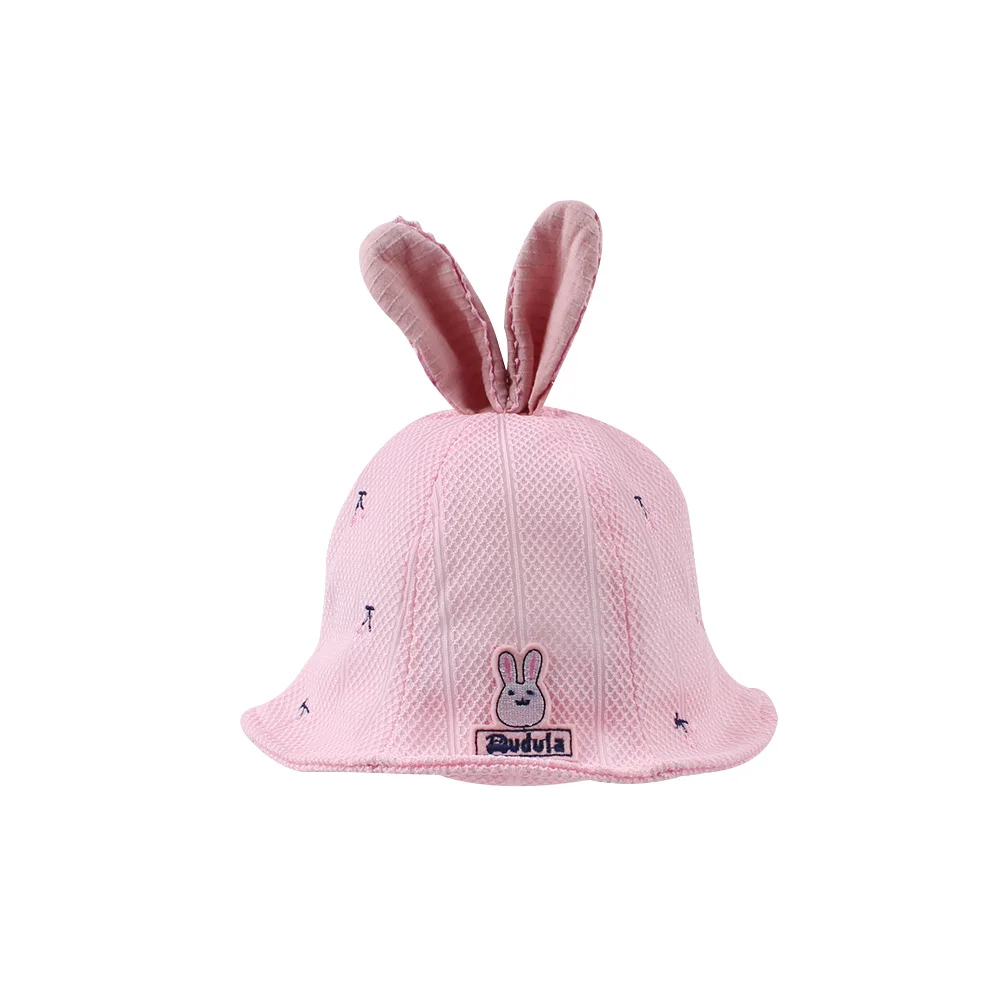 Cherry Cute Baby Hat For Girls Rabbit Ears Toddler Girls Hat White Pink Girls Bucket Hat Sun Cap Spring Autumn Girls Fisher Caps (12)