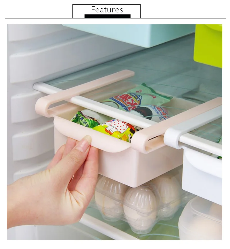 Полка холодильника с морозильной камерой Держатель Выдвижной ящик Органайзер экономии пространства экологичный многофункциональный кухонный рефрижератор шкаф для хранения
