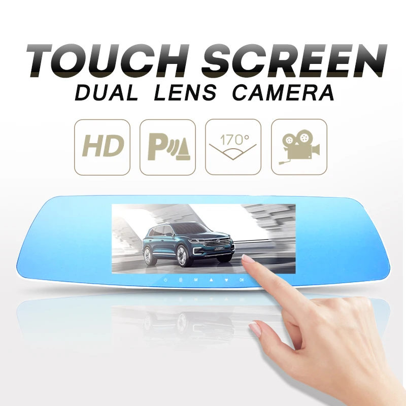 

7 Inch 1080P Car DVR Dual Lens Touch Screen Rearview Mirror Video Recorder Dash Cam Parking Monitor G sensor Night Vision H71