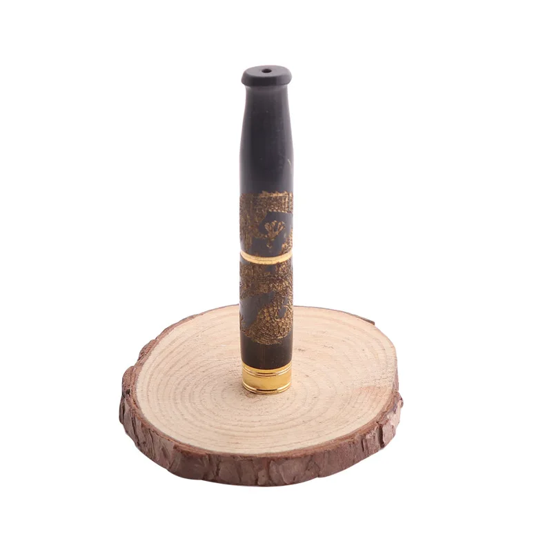 Резная деревянная твердая деревянная трубка мундштук для сигарет курительные трубы портативные креативные табачные трубы съемный курительный мундштук - Цвет: A23