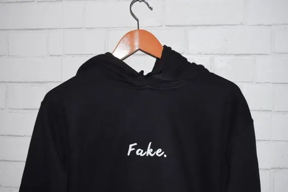 Sugarbaby Black Fake Hoodie Tumblr Long Sleeve Fashion Black Hoodie aesthetic Casul Tops Long Sleeve Sarcastic Casual Jumper