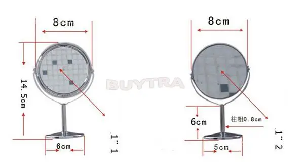 Макияж Зеркала держатель из нержавеющей стали Косметическая ванная комната двухсторонний стол макияж Зеркало диаметр 8 см для женщин домашнего офиса использование 1 шт