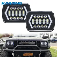 90W 7X6 5X7 LED Headlight Arrow White DRL Amber Turn Signal For Jeep Wrangler YJ Cherokee XJ Trucks H4 LED Square Headlights 90W 7X6 5X7 LED Headlight Arrow White DRL Amber Turn Signal For Jeep Wrangler YJ Cherokee XJ Trucks H4 LED Square Headlights