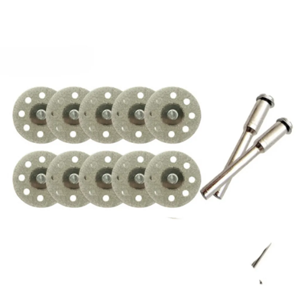 

20/25/30mm 10PCS Electroplated Diamond Cutting Discs Wheel Saw Blades Mandrel Cut Off Discs Set Rotary Tool Replacement #19/6