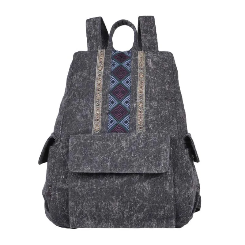 В китайском ретро-стиле женский рюкзак с вышивкой этнические характеристики рюкзак для отдыха сумка через плечо - Цвет: Серый
