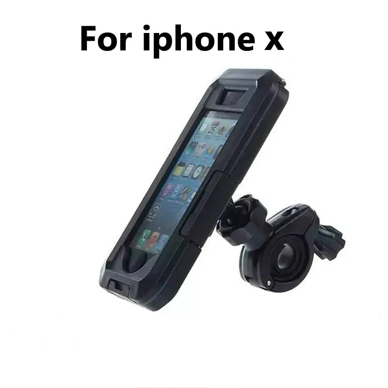 Мотоциклетный держатель для телефона, водонепроницаемый чехол, вращающийся на 360 градусов держатель для iPhone XS Max XR 5 6 7 8 Plus, подставка для телефона, велосипедный кронштейн - Цвет: for iphone x