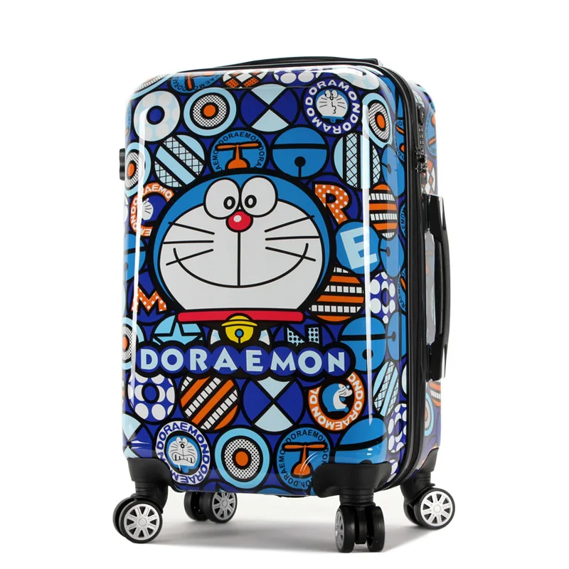 New Doraemon Cartoon Luggage Men and Women Fashion Travel Suitcase Universal Wheels Trolley Luggage Bag Jingle Cats Luggage