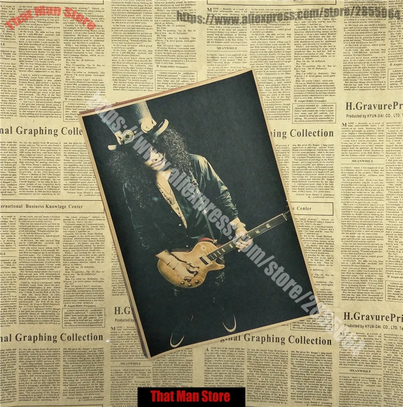 Винтаж Плакат пистолеты N плакат с розами слэш рок-гитарист живопись Мастер ретро плакат - Цвет: Белый